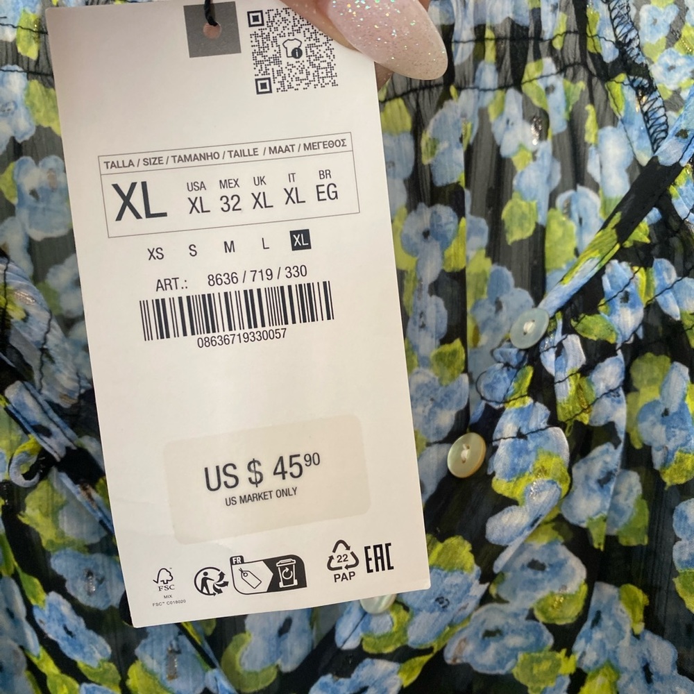 ZARA Floral Blouse NWT! - Picture 7 of 8